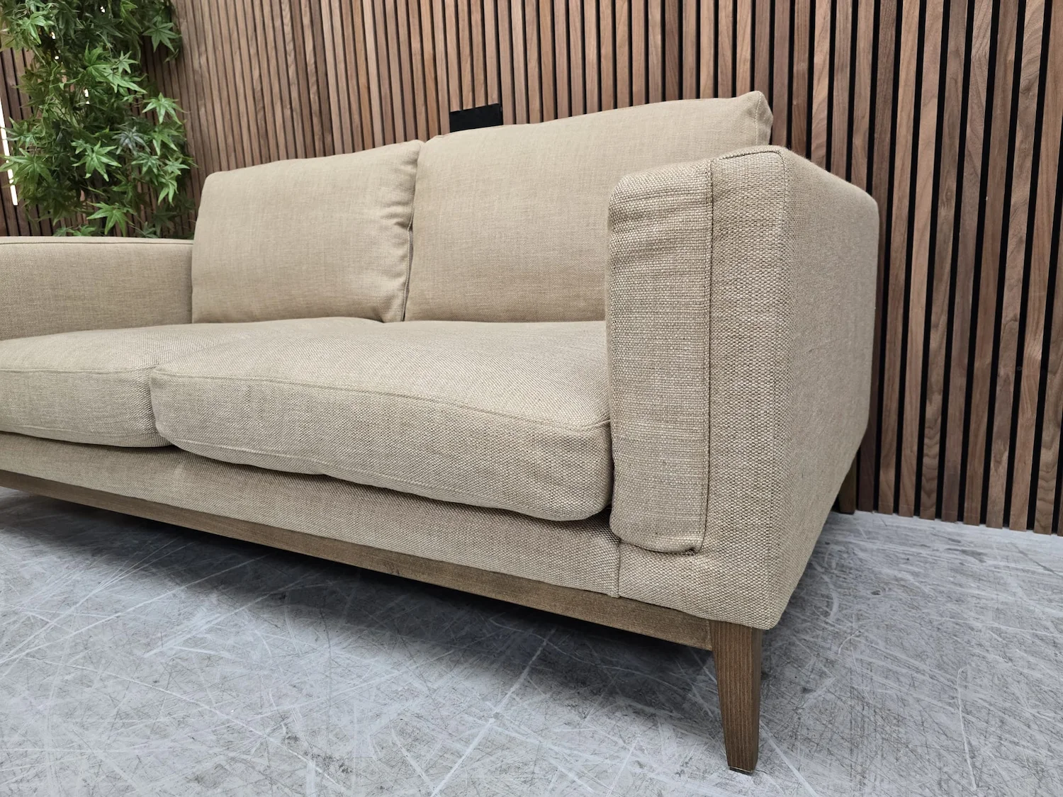 close up of the tight front side of the costello sofa