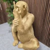 right side angle of the extra large 135cm tall golden monkey statue