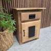 mango wooden and iron bedside cabinet with one drawer and one door