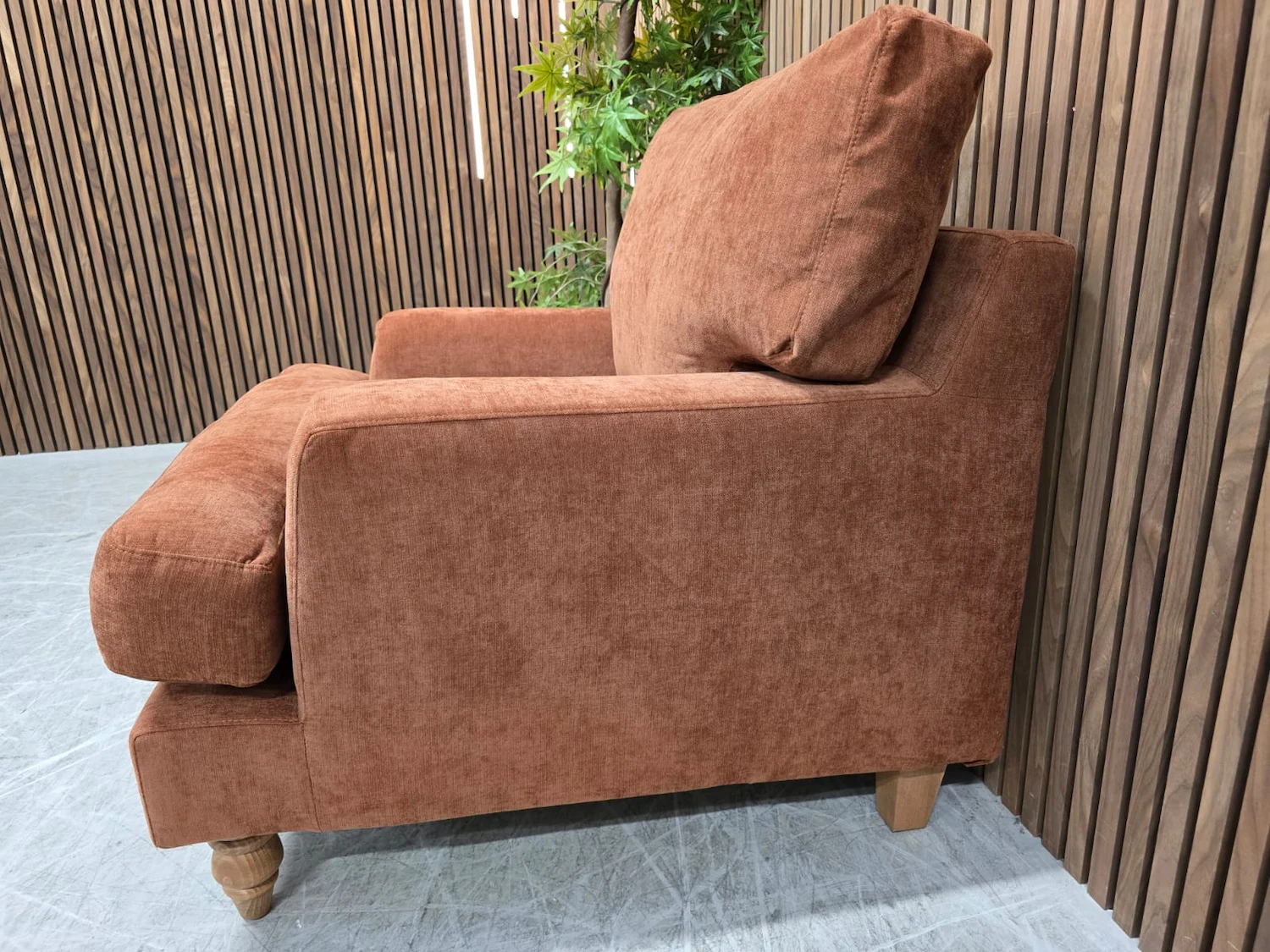 right side arm detail on the isla armchair