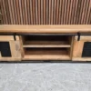 industrial mango wood and iron large tv stand