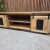 industrial mango wooden and iron sideboard from the right side