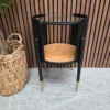 retro round black metal and glass side table