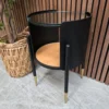 right side of the retro metal and glass side end table