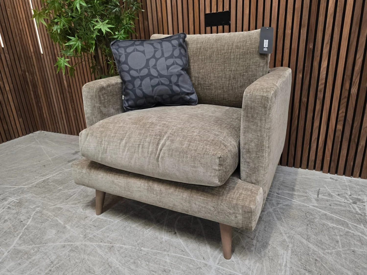 Angled Orla kiely Larch chair