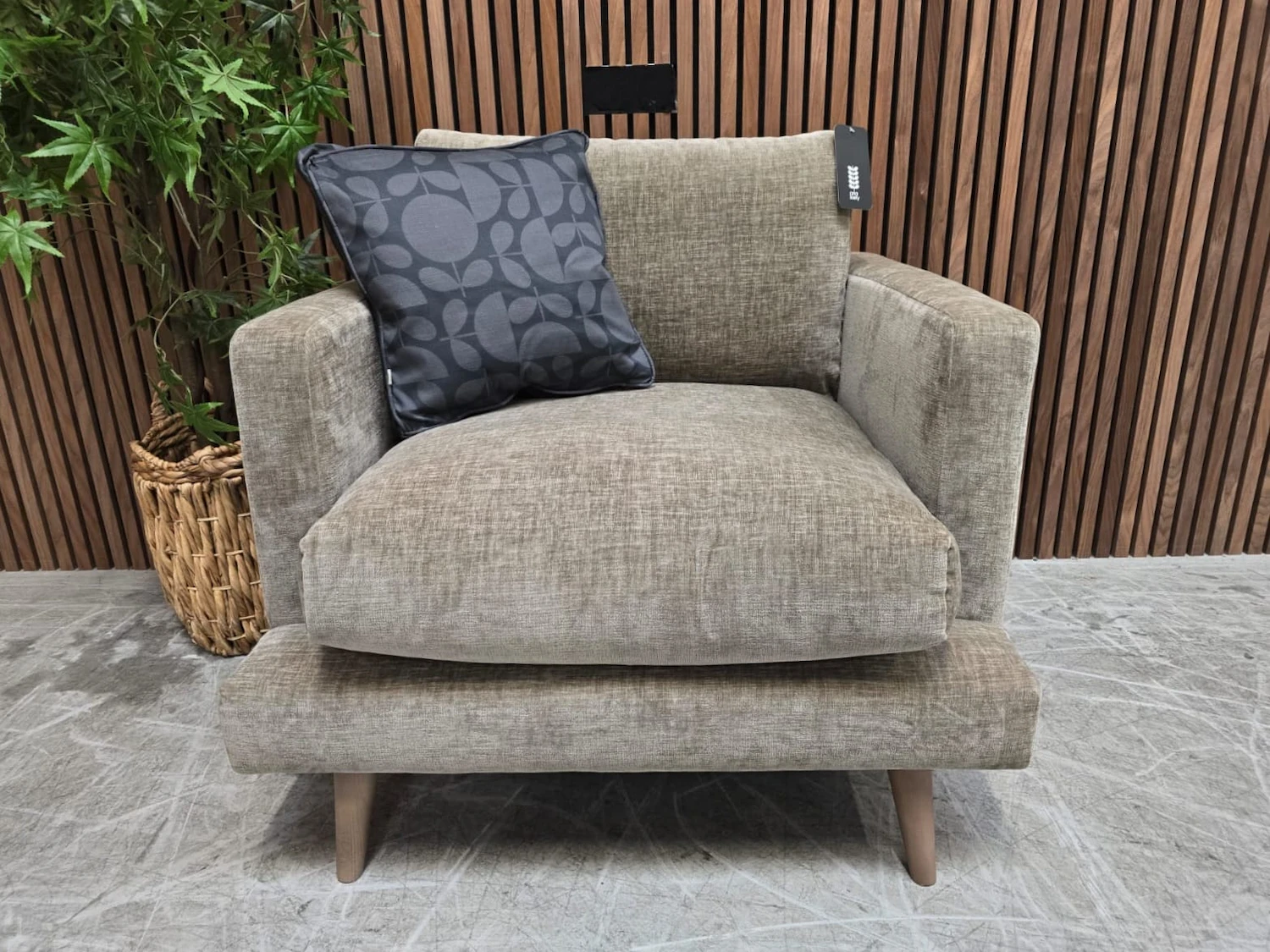 Front on Orla kiely Larch chair