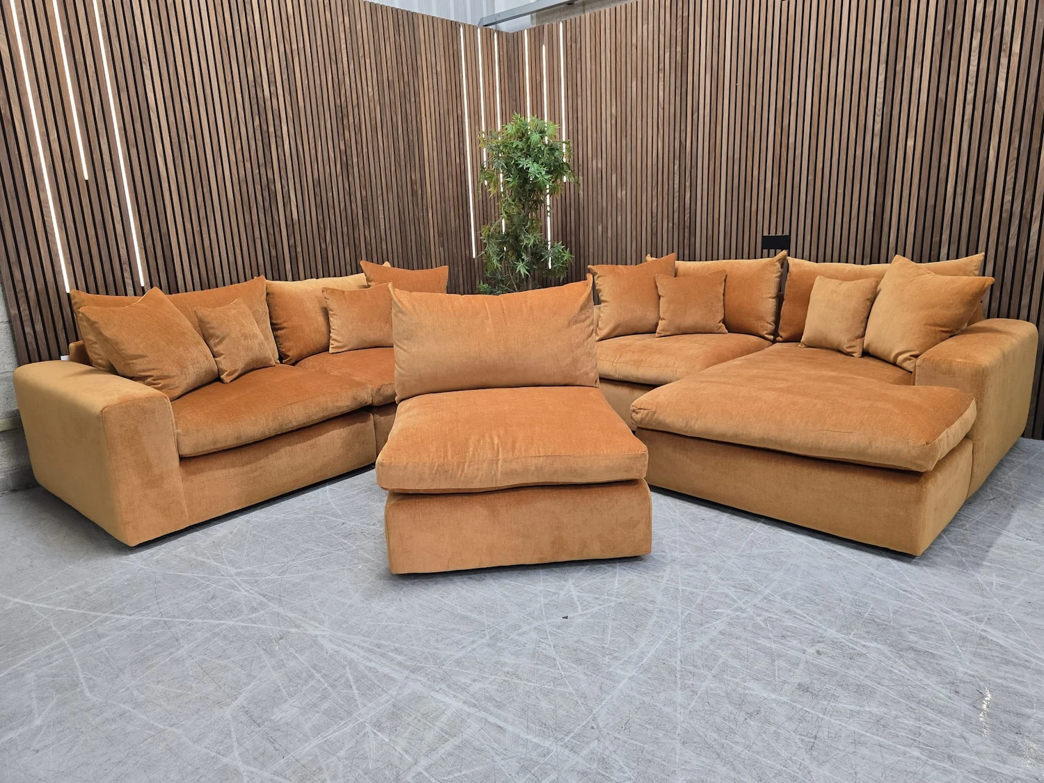 alaska sofa 3 seater and chaise with the middle single piece taken out showing the modular function