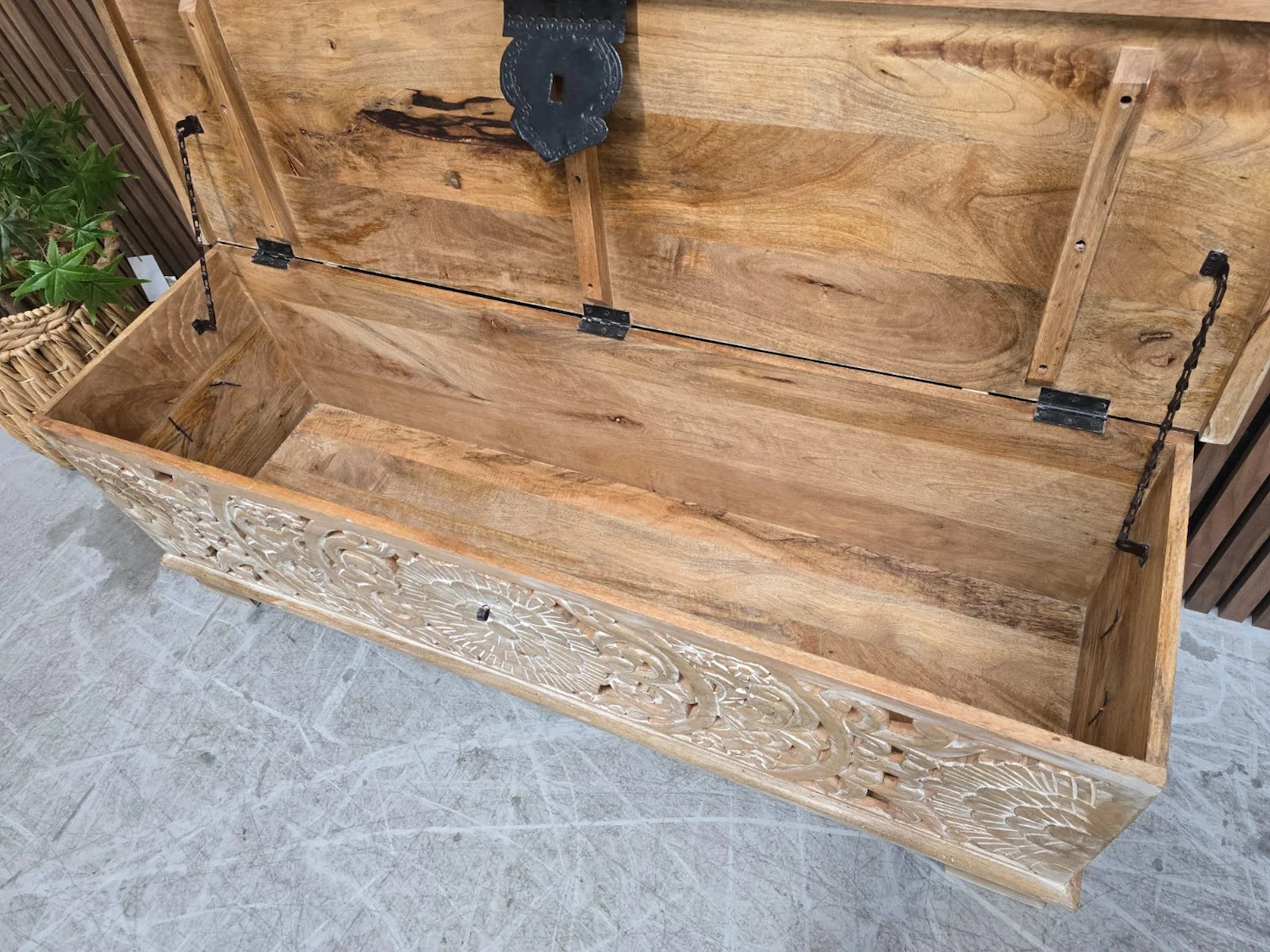 photo of inside the storage bench