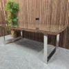 Right side picture of chennai 220cm railway sleeper dining table