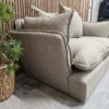 Side profile of arm Malibu 2.5 seater sofa & Footstool in greige
