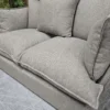 Zoomed in of seat cushions Malibu 2.5 seater sofa & Footstool in greige