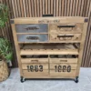 rustic industrial fir wood wine cabinet