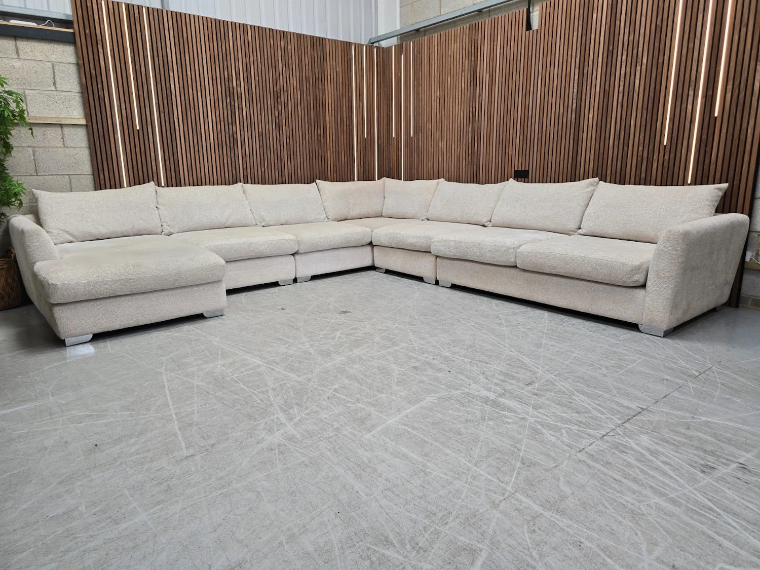 Floyd extra large modular sectional corner sofa in tabby natural weave