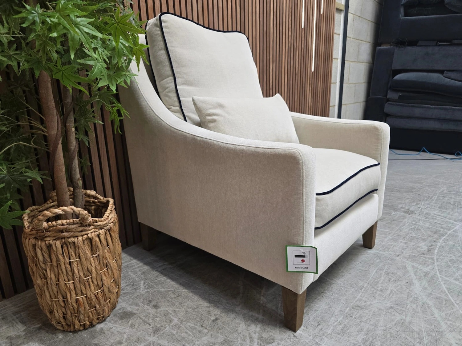 left side arm of iggy high back armchair