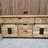 Industrial rustic mango wood sideboard with sliding doors