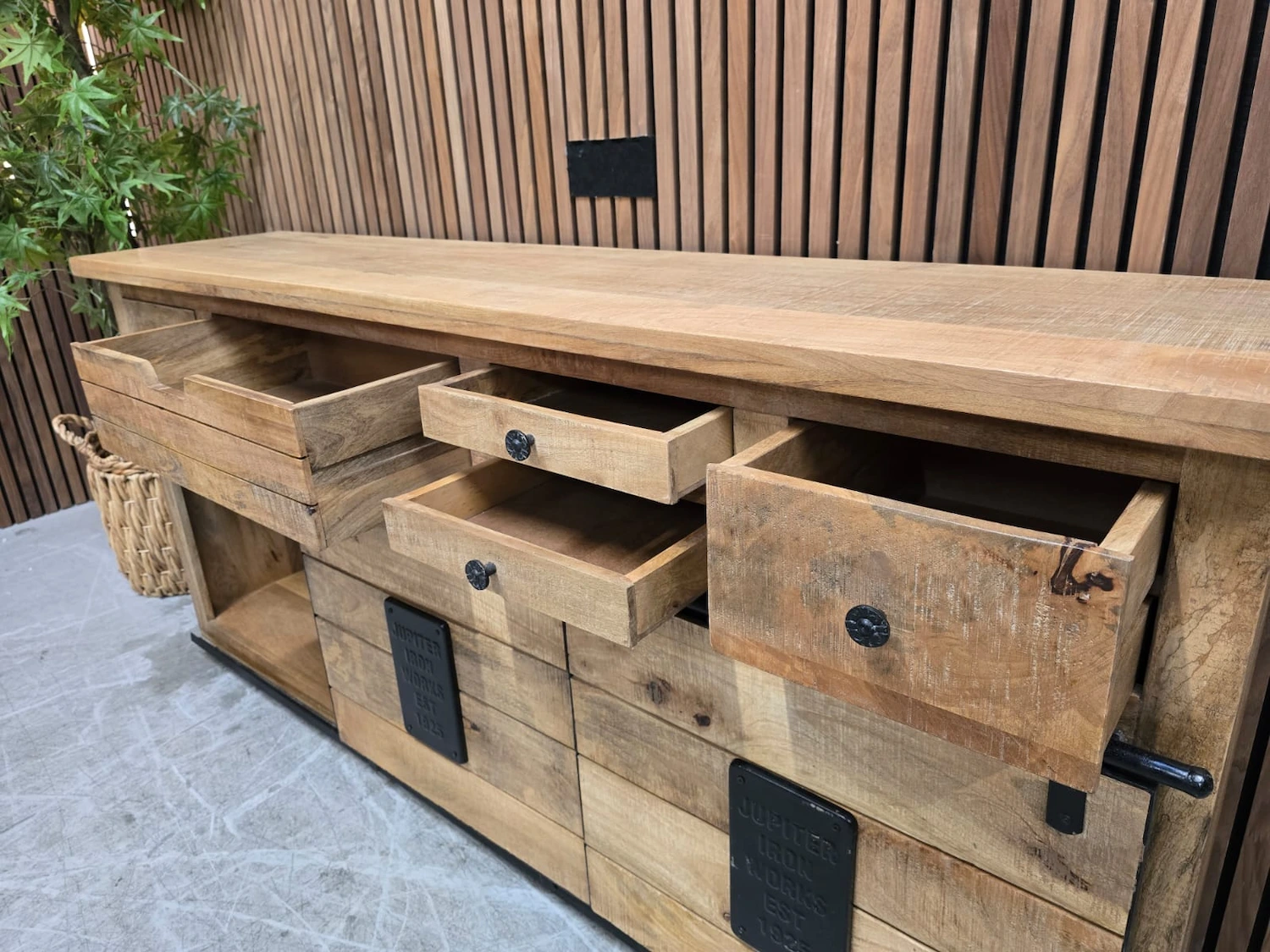 industrial sideboard 11 photo of the drawers open on the top of the sideboard