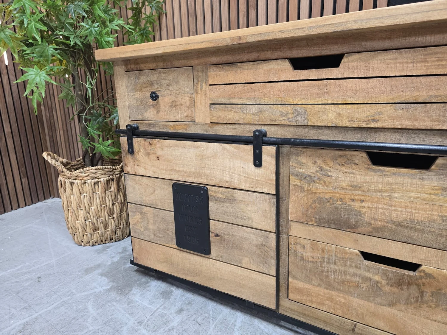 industrial sideboard 5 photo of the left side sliding door