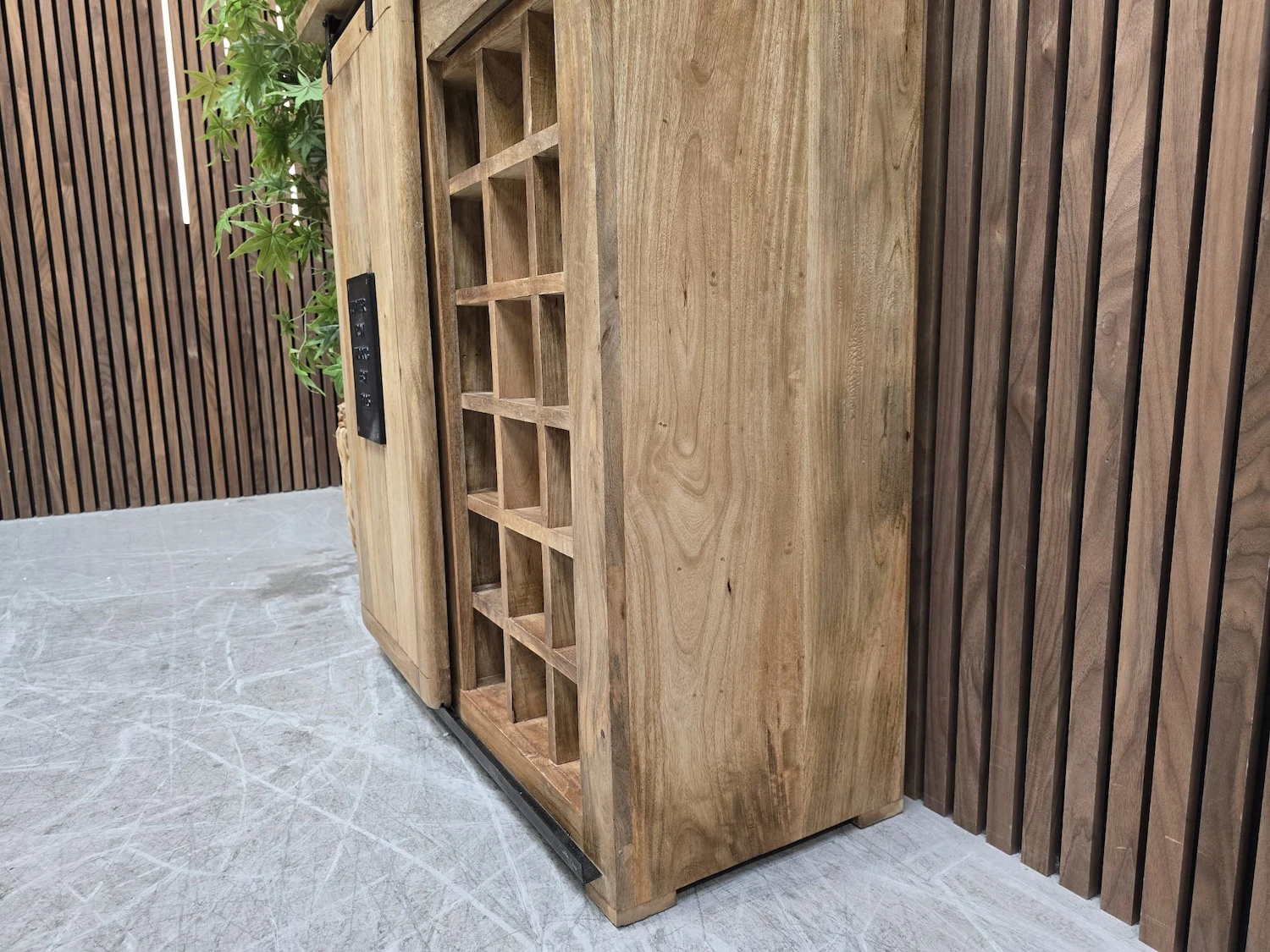 industrial wine cabinet 3 right side panel of the mango wood