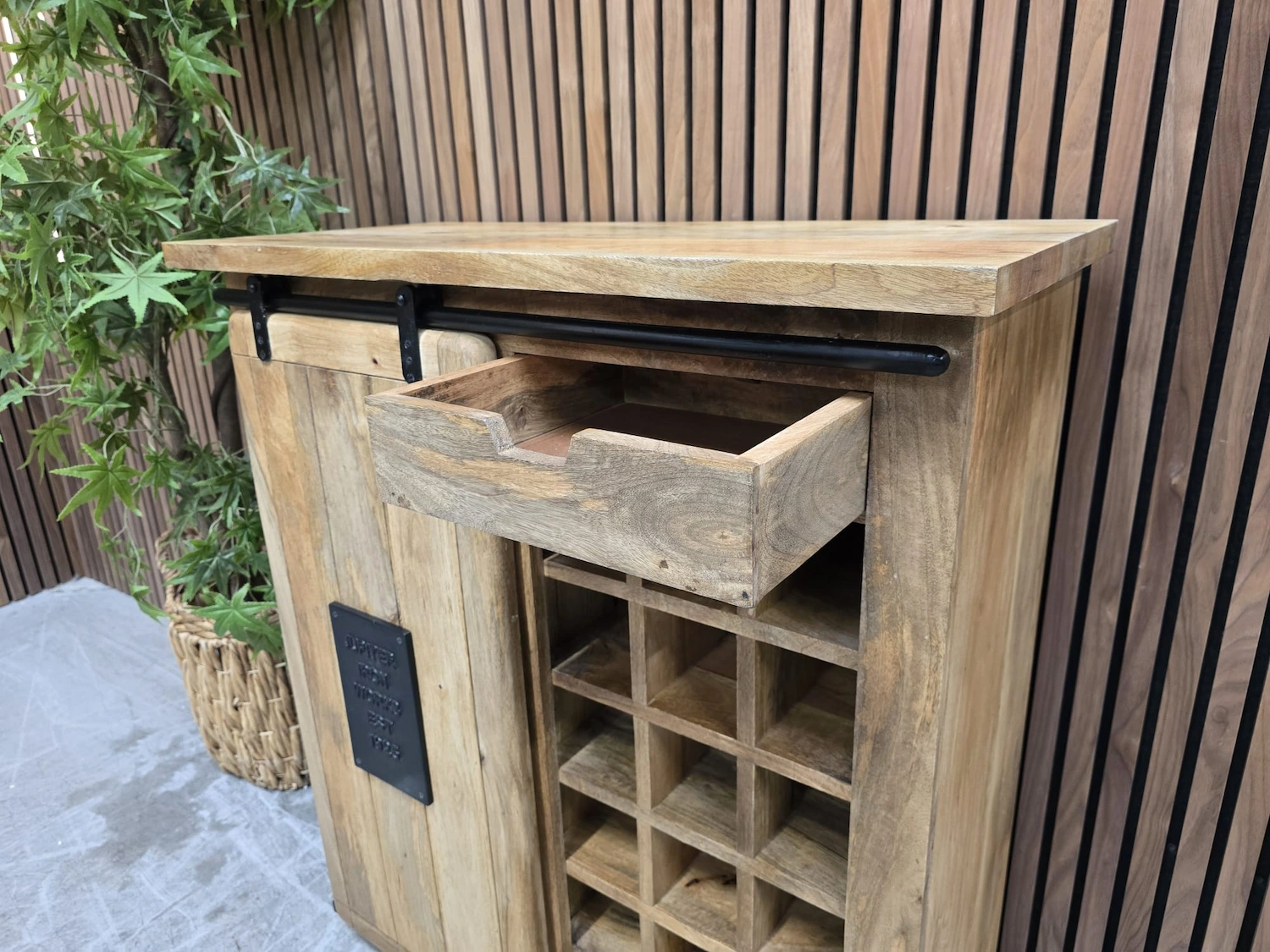 industrial wine cabinet 6 photo of the drawer open inside the cabinet