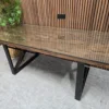 furniture village noir 180cm railway sleeper dining table with Glass top