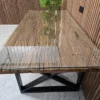 overview of the rustic railway sleeper dining table top