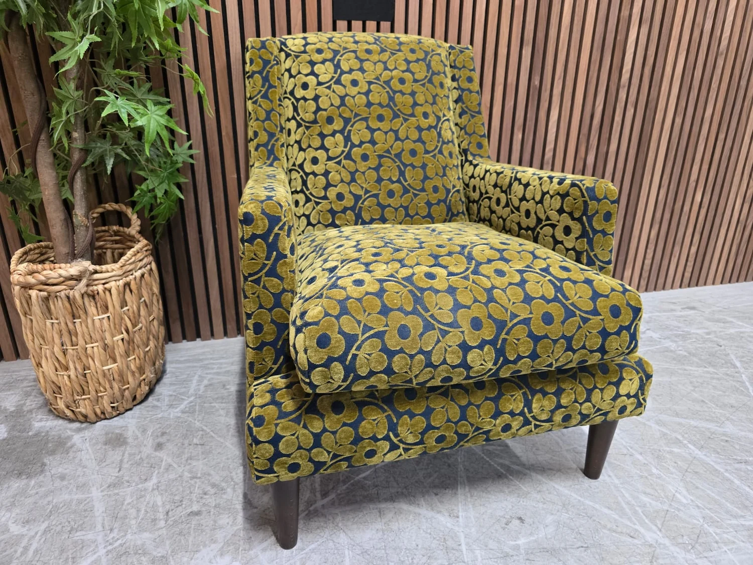 left side picture of orla kiely spiddal armchair