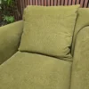 close up photo of the back cushion on the teddy armchair