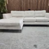 barker and stonehouse conza left hand facing retro modern chaise sofa in natural fabric