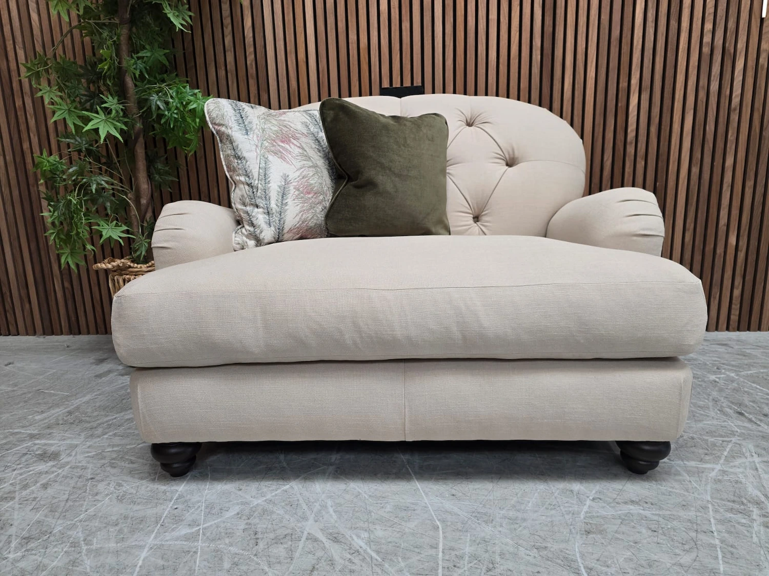 dumpling buttoned back loveseat