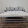 Sofa.com Teddy 3 Seater Sofa Bed In Cobble Brushed Linen Cotton with bed mechanism folded out