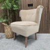 betty art deco chair in gull fabric with a patterned back