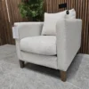 izzy armchair in pumice house basket weave from the right side