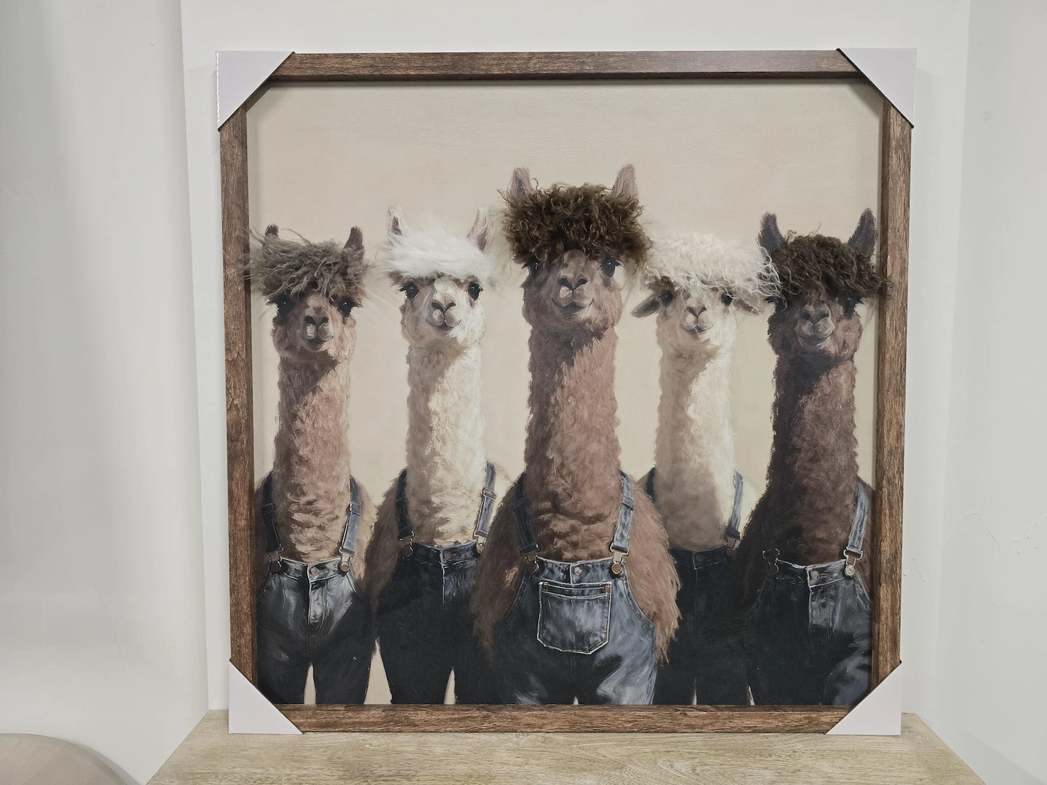 Llama's In Dungarees Framed Wall Art