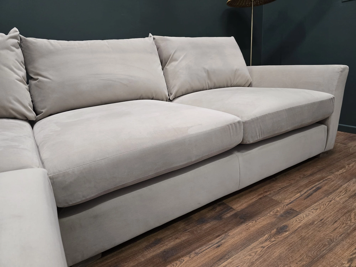 floyd left hand facing corner sofa in platinum velvet 5