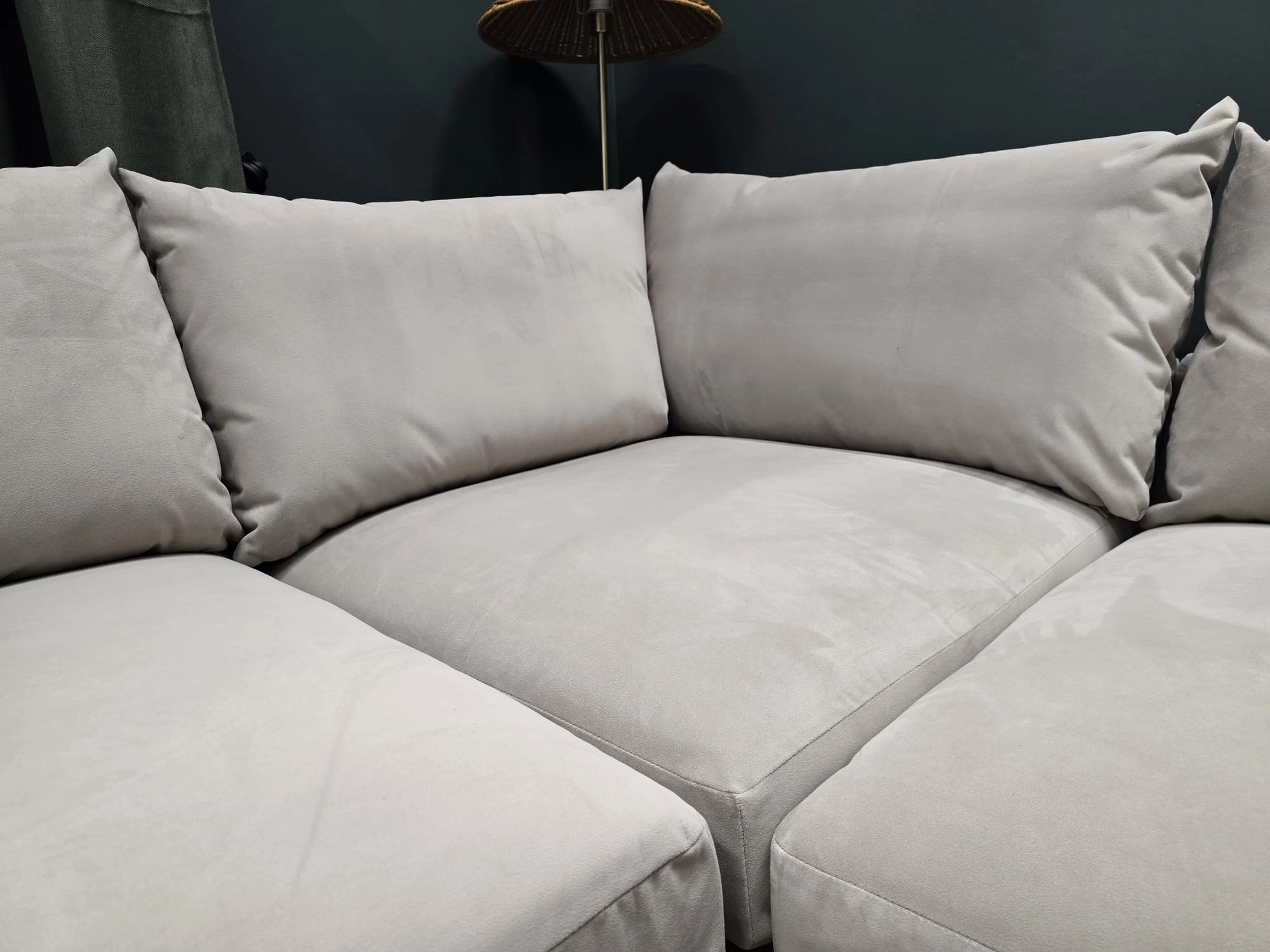floyd left hand facing corner sofa in platinum velvet 6