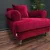 teddy armchair in claret cotton matt velvet 2