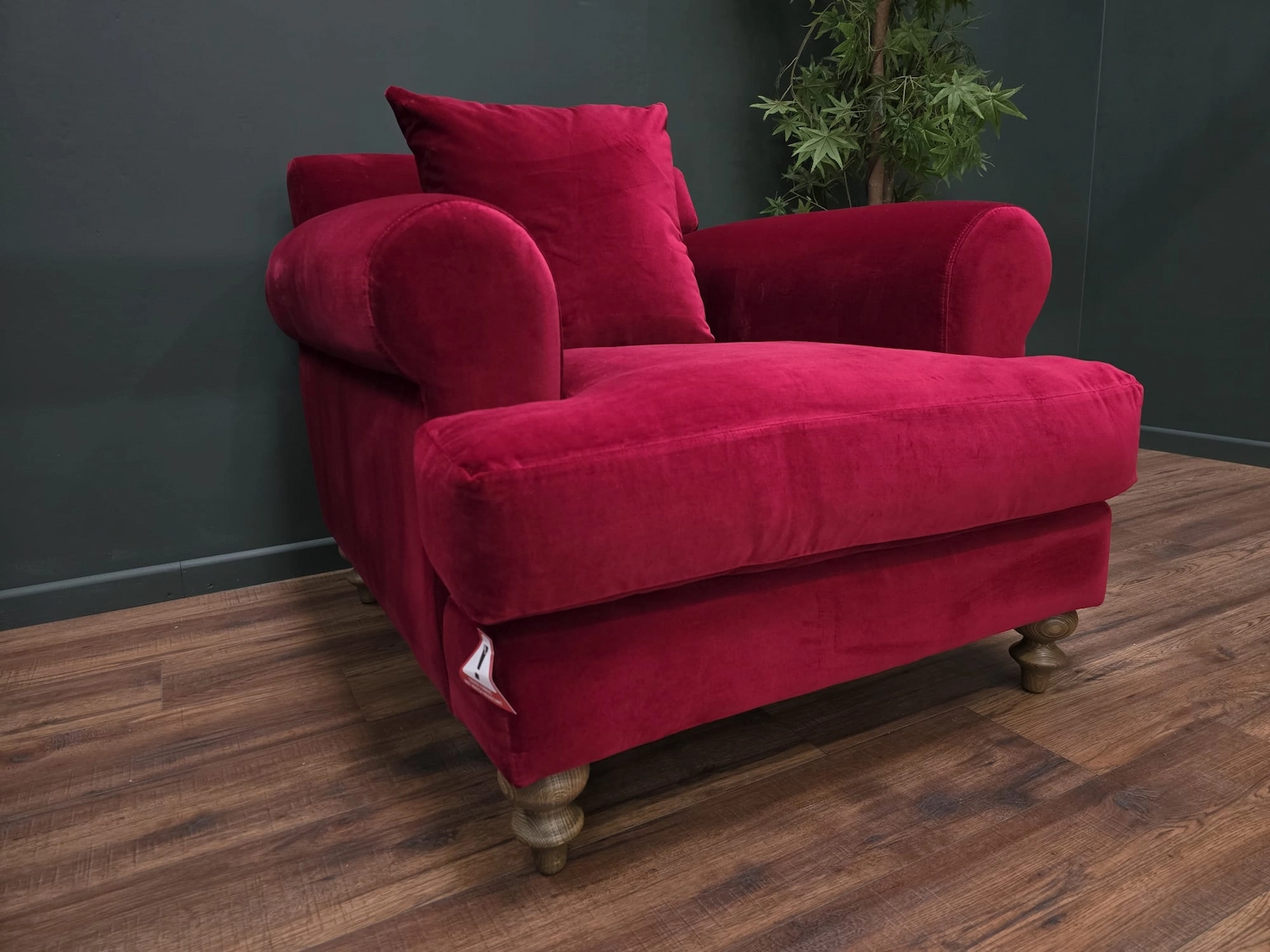 teddy armchair in claret cotton matt velvet 2