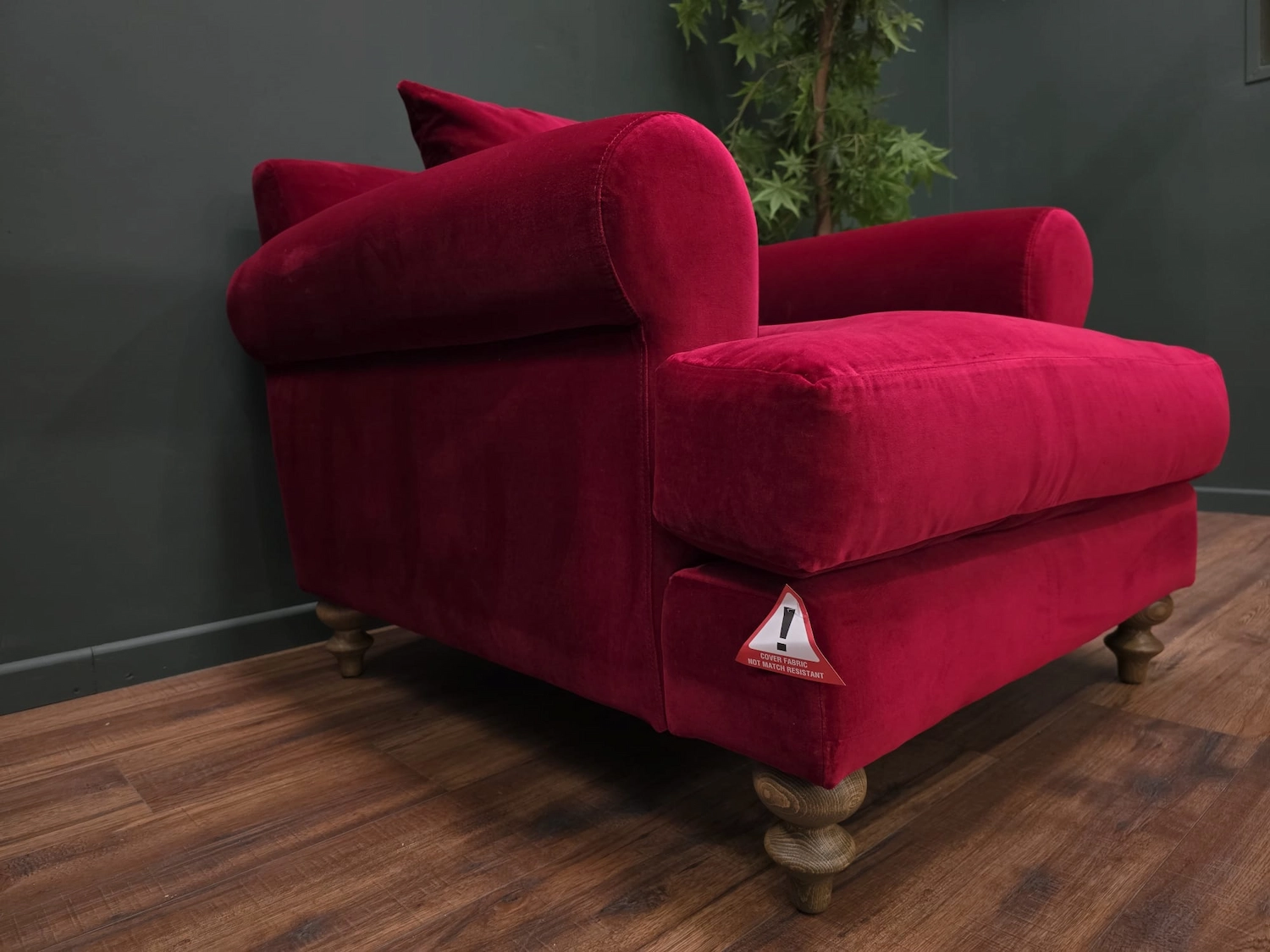 teddy armchair in claret cotton matt velvet 3