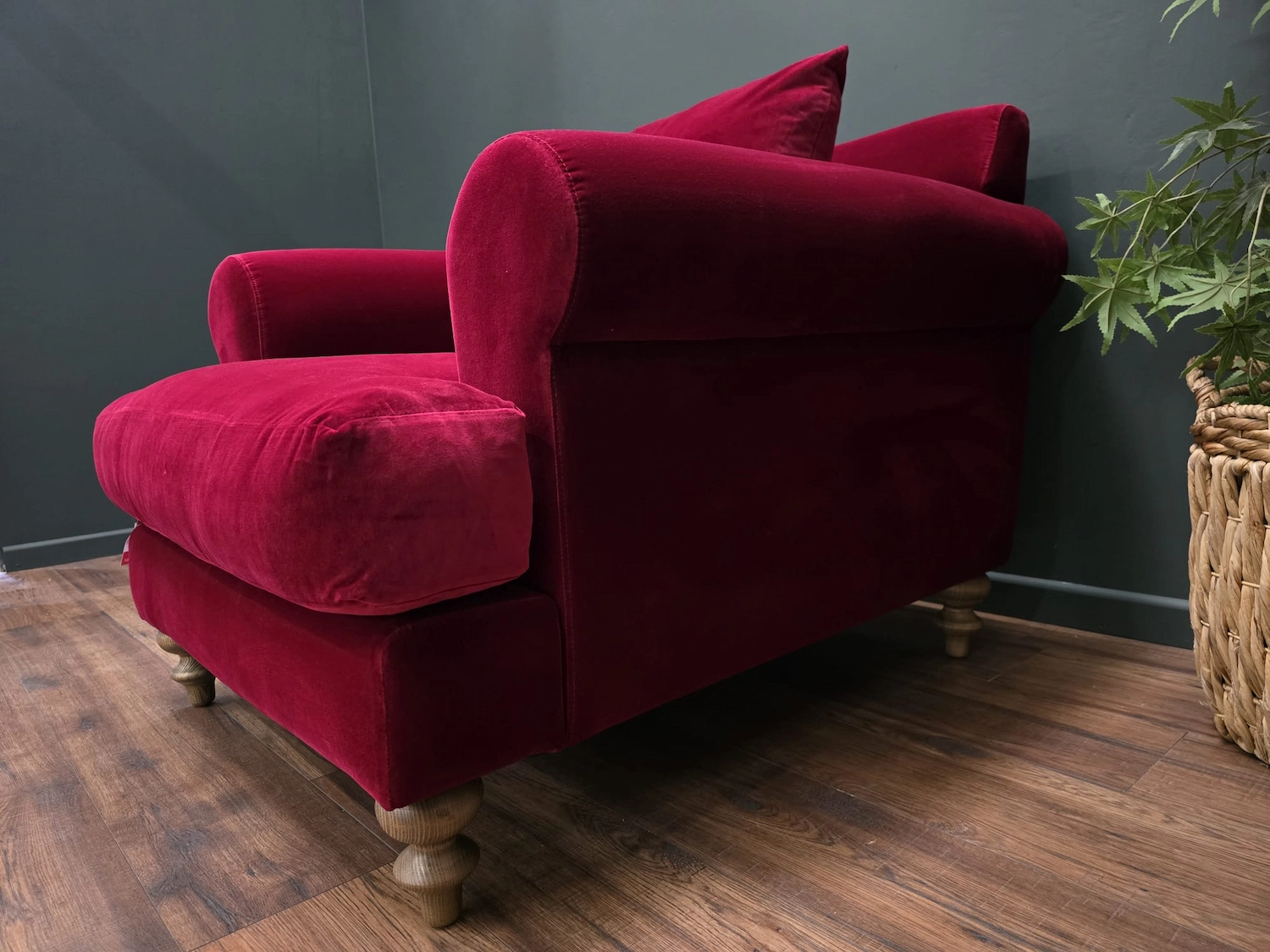 teddy armchair in claret cotton matt velvet 4