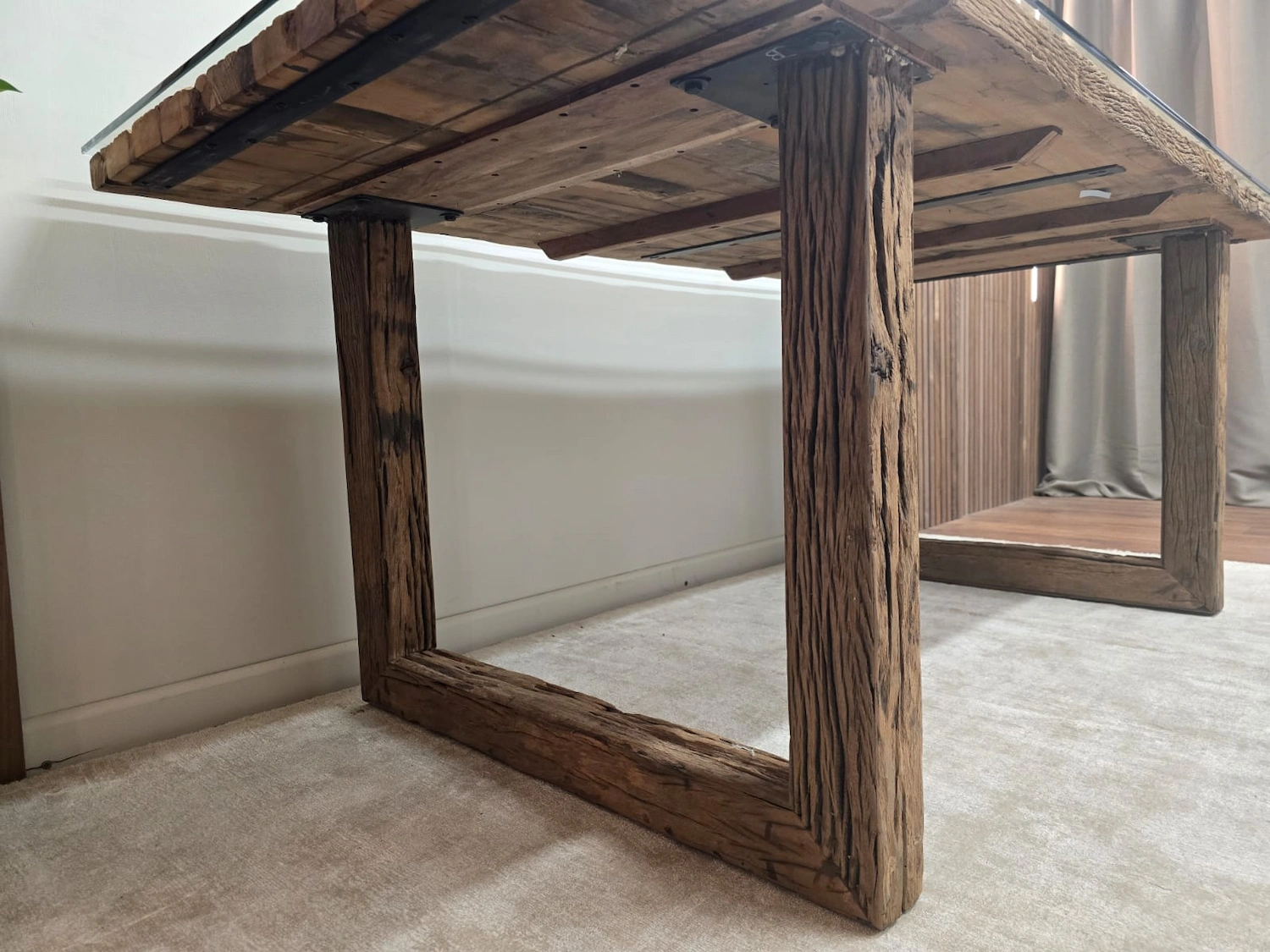 Bespoke 180cm Railway Sleeper Dining Table 5
