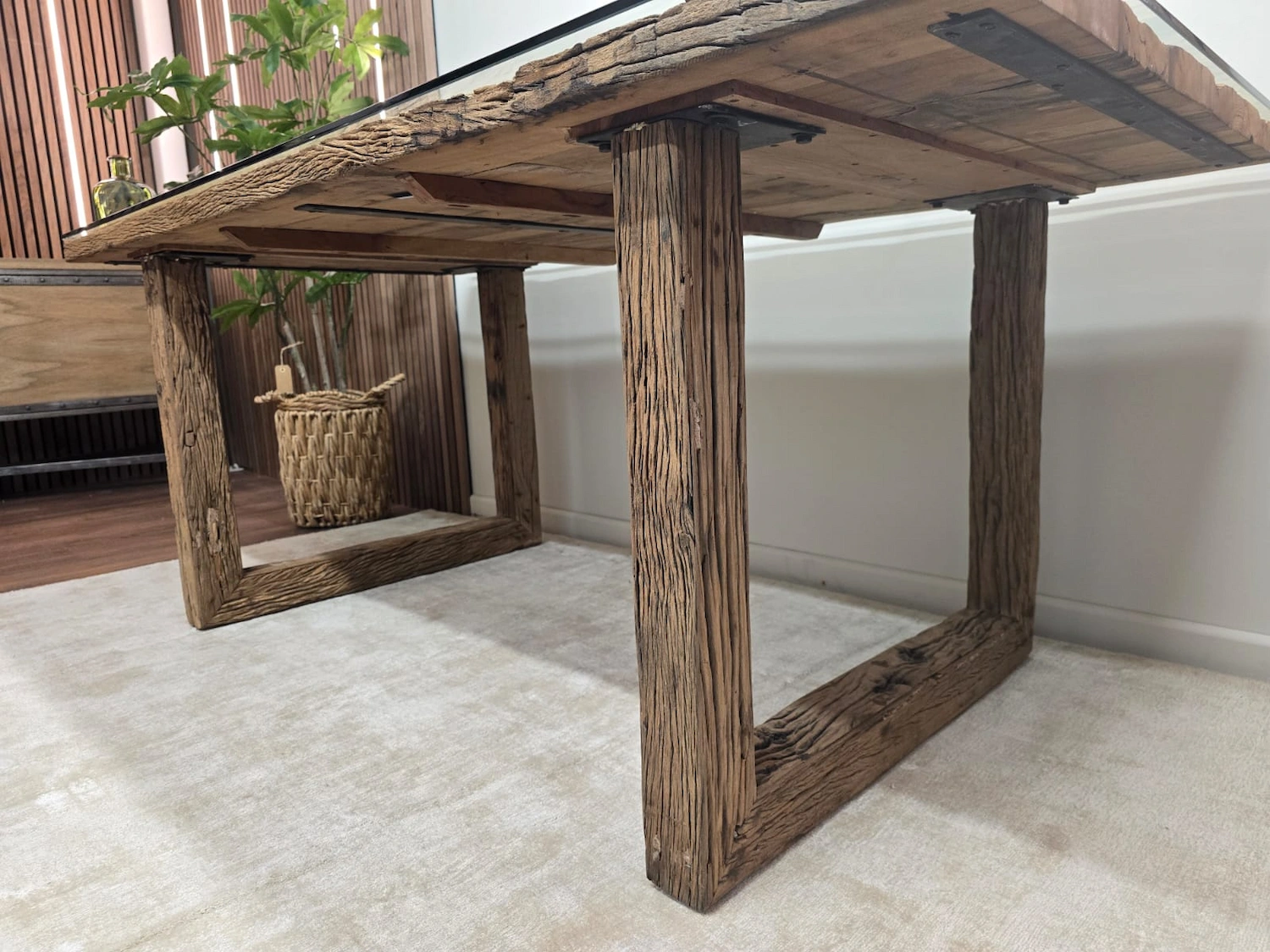 Bespoke 180cm Railway Sleeper Dining Table 6