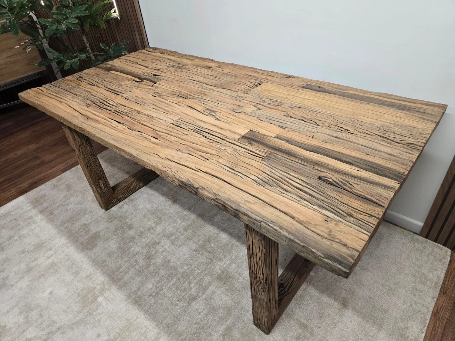 Bespoke 180cm Railway Sleeper Dining Table 9