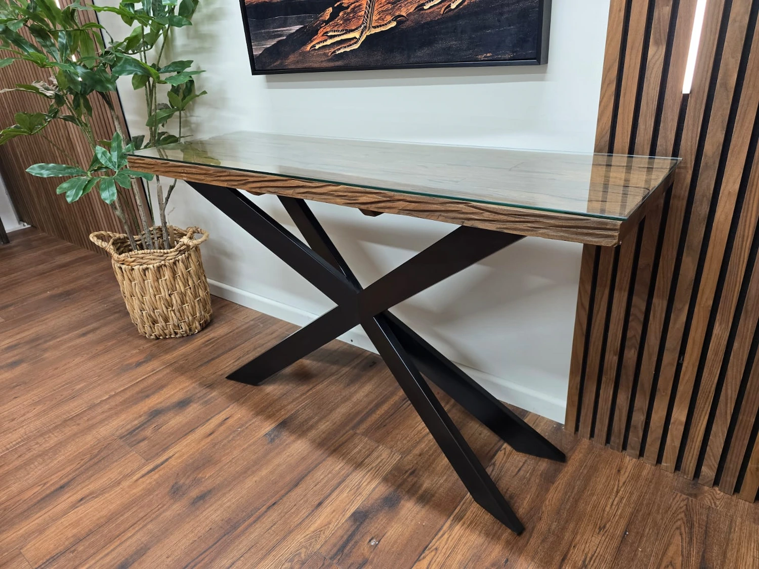 Furniture Village Kiara railway sleeper console table 3