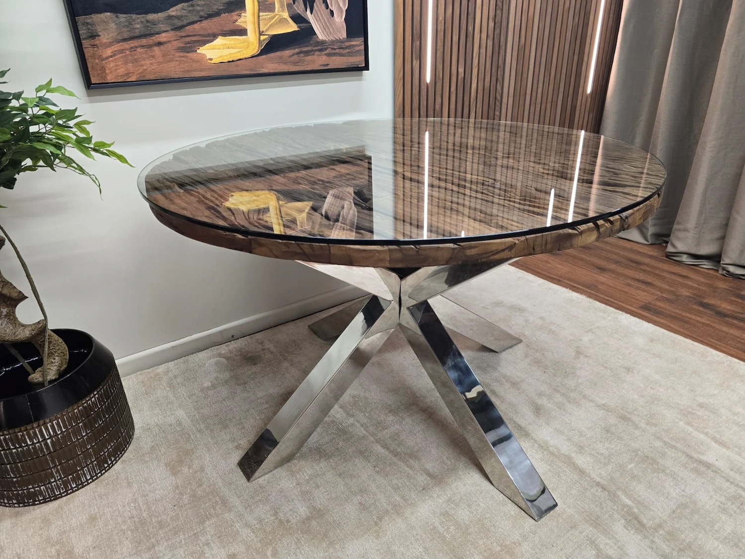Furniture Village chennai railway sleeper round dining table 3