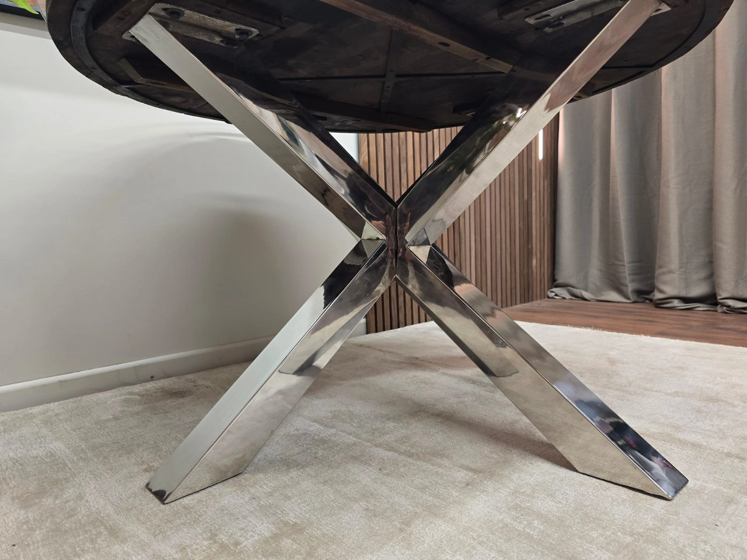 Furniture Village chennai railway sleeper round dining table 4
