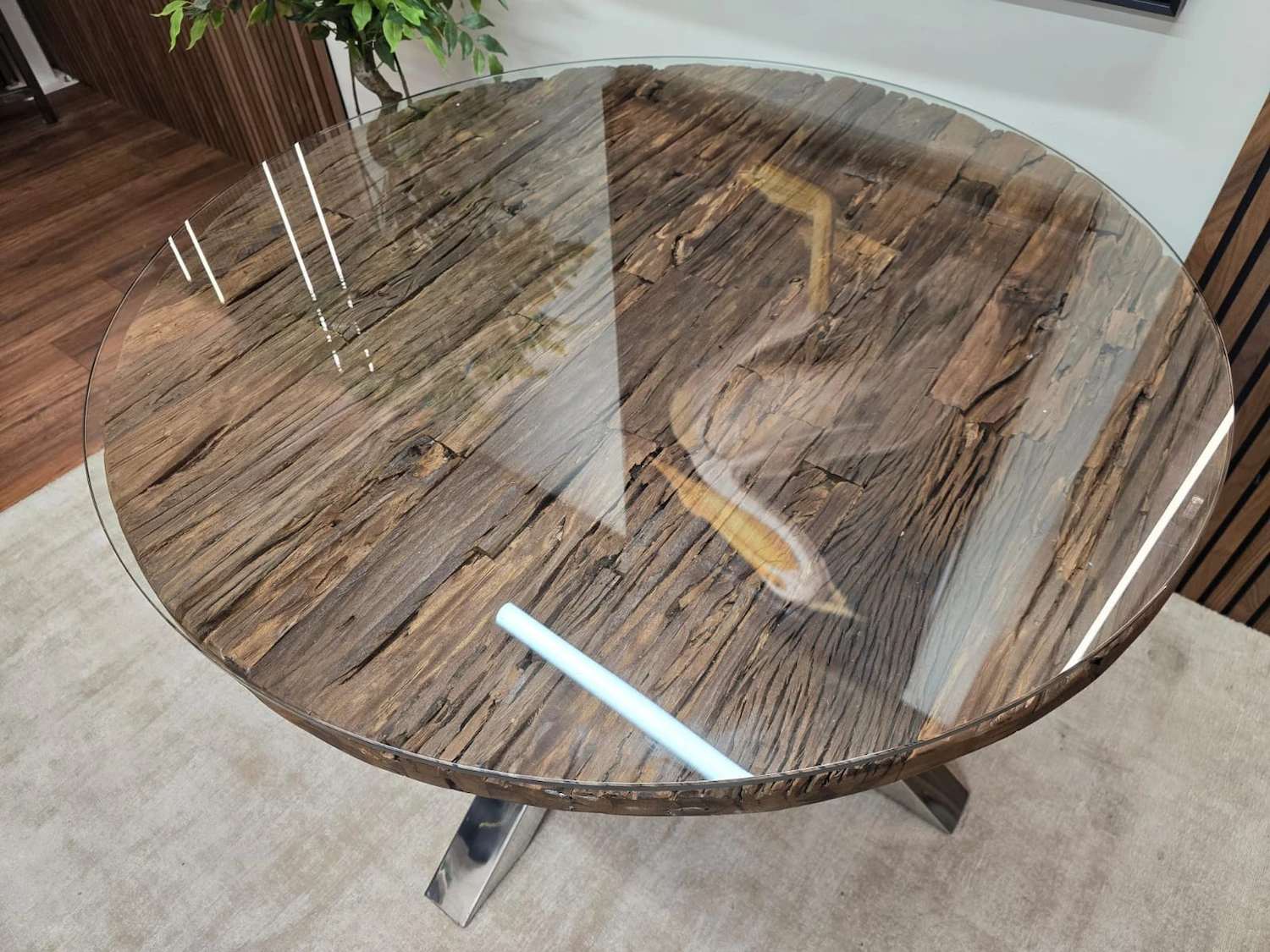 Furniture Village chennai railway sleeper round dining table 6