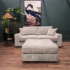 marsden 2.5 seater sofa and footstool in smoke zelda fabric