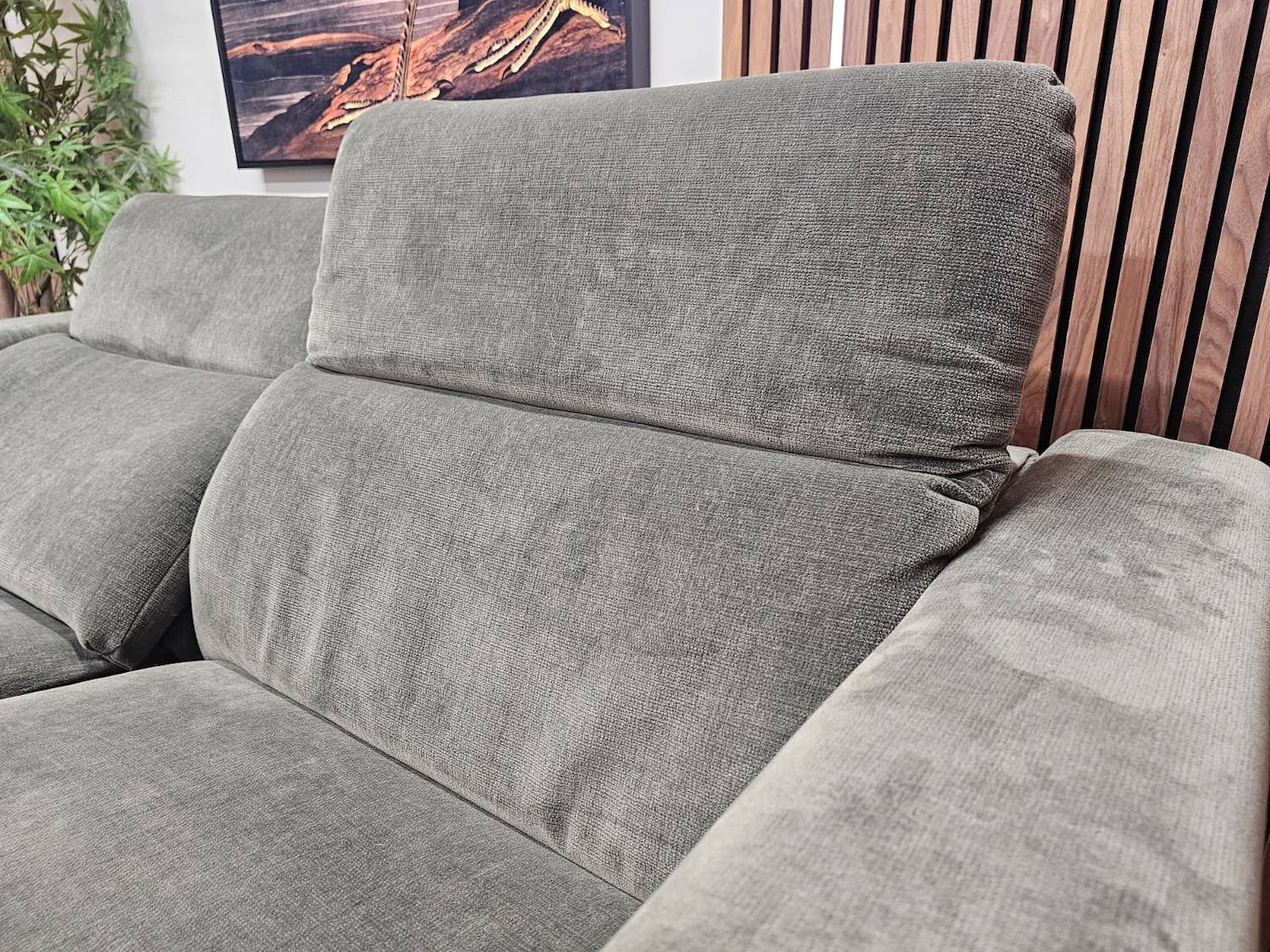 Ezra Electric Recliner Sofa in Juniper Aquaclean Clever Chenille 8