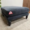 Isla Medium Square Footstool In Armour Smart Velvet 2