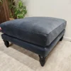 Isla Medium Square Footstool In Armour Smart Velvet 3